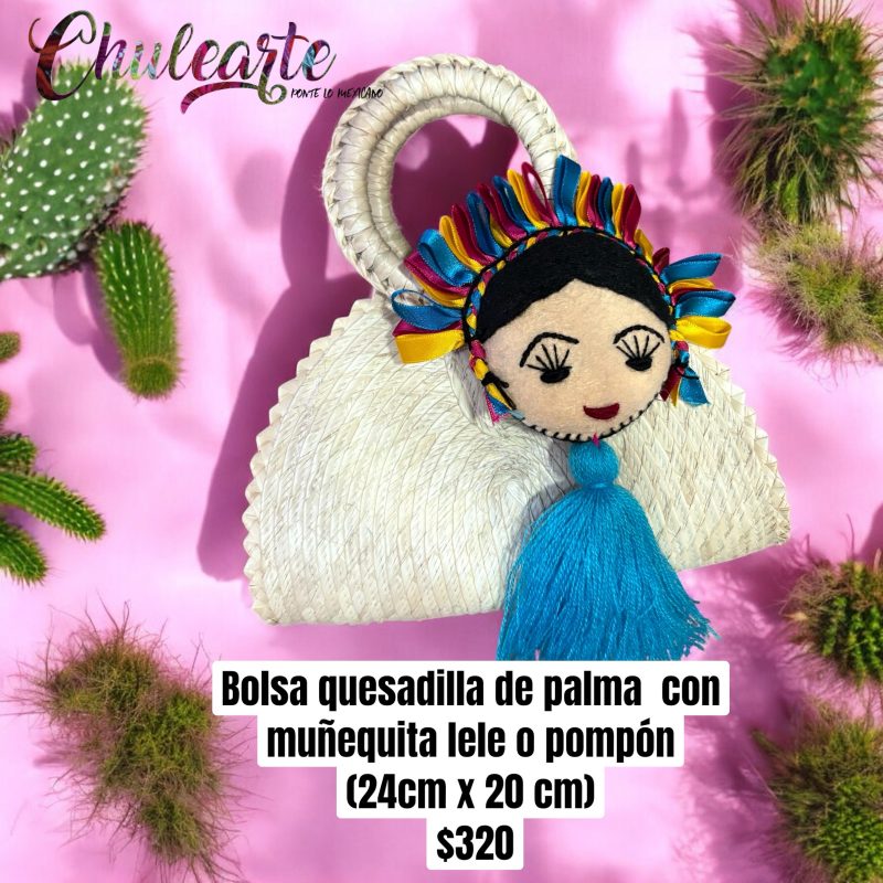 Bolsa mini quesadilla con pompón