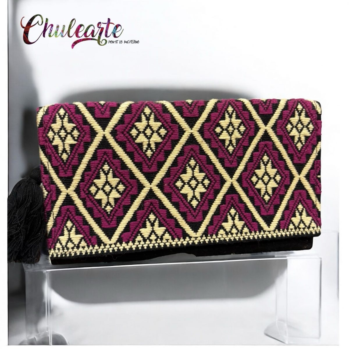 Copia de Cartera de piel con tejido artesanal
