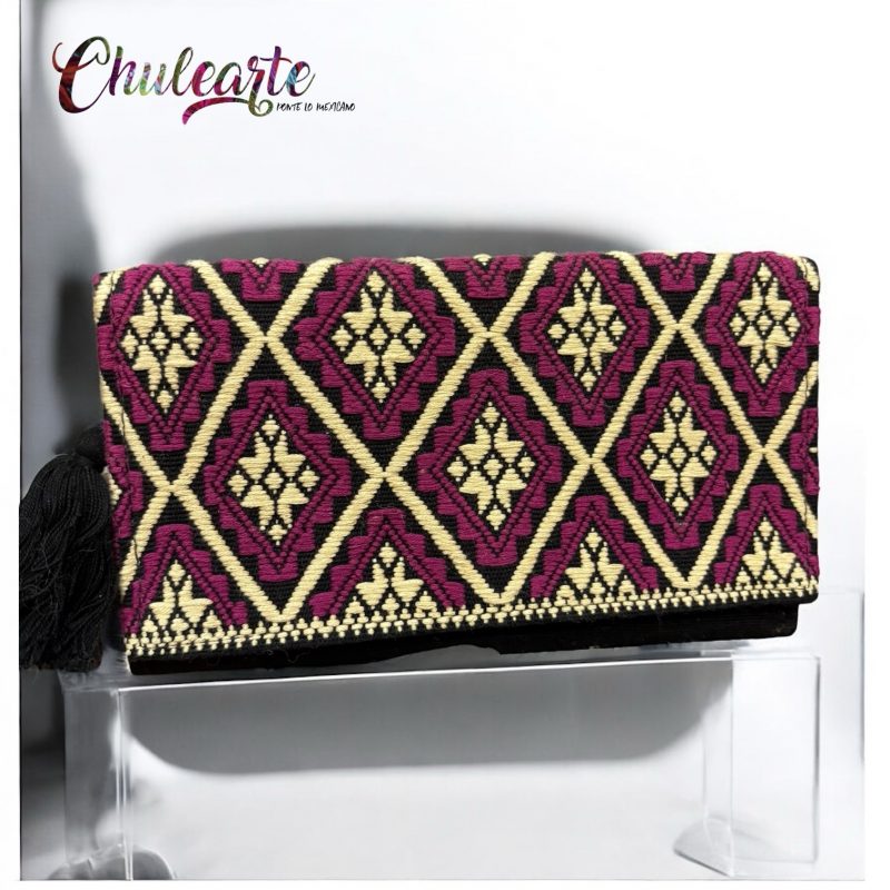 Copia de Cartera de piel con tejido artesanal