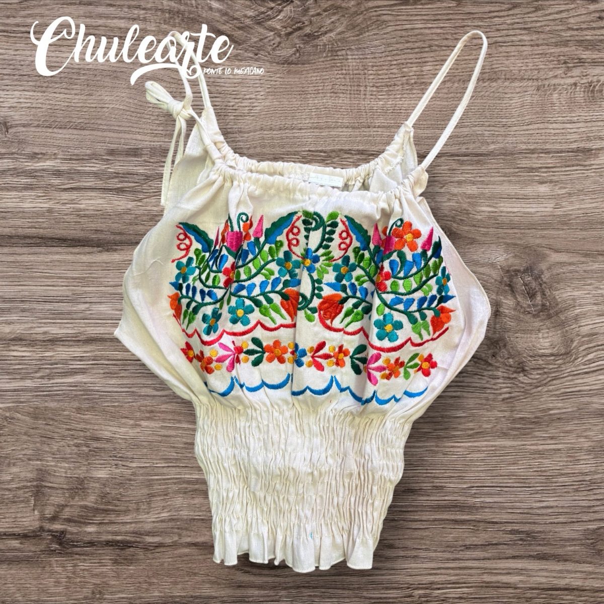 Blusa de tirantes bordada