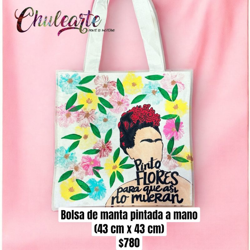 Bolsa de manta pintada a mano