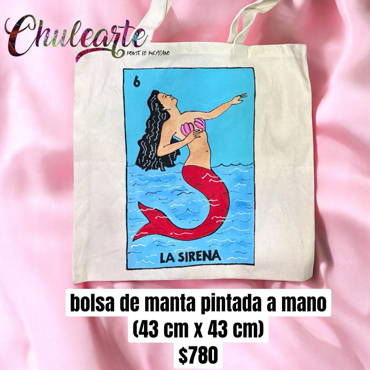 Bolsa de manta pintada a mano