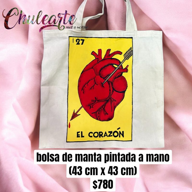 Bolsa de manta pintada a mano