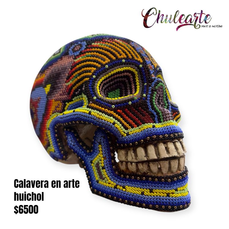 Calavera en arte huichol wixárika