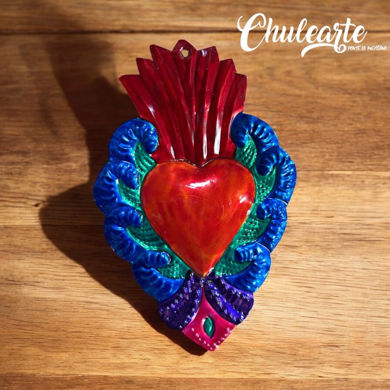 Corazón de hoja de lata 20 cm